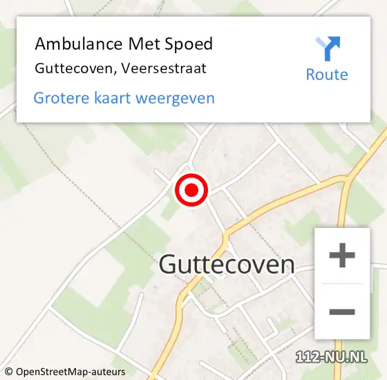 Locatie op kaart van de 112 melding: Ambulance Met Spoed Naar Guttecoven, Veersestraat op 30 juli 2014 22:04