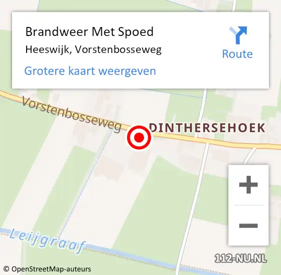 Locatie op kaart van de 112 melding: Brandweer Met Spoed Naar Dinther, Vorstenbosseweg op 30 september 2022 09:29
