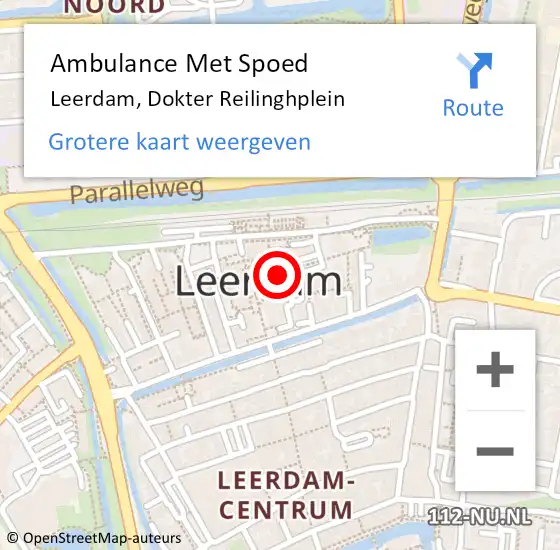 Locatie op kaart van de 112 melding: Ambulance Met Spoed Naar Leerdam, Dokter Reilinghplein op 30 september 2022 11:49
