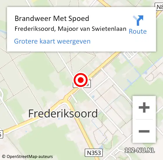 Locatie op kaart van de 112 melding: Brandweer Met Spoed Naar Frederiksoord, Majoor van Swietenlaan op 30 september 2022 12:23