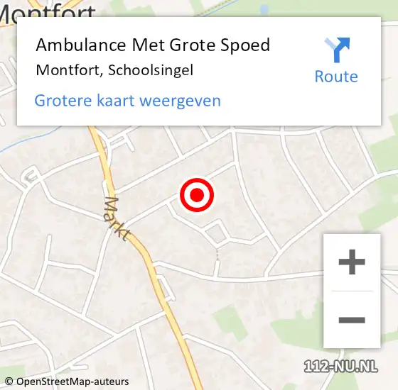 Locatie op kaart van de 112 melding: Ambulance Met Grote Spoed Naar Montfort, Schoolsingel op 30 juli 2014 23:16