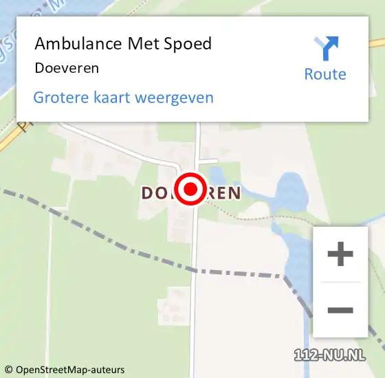 Locatie op kaart van de 112 melding: Ambulance Met Spoed Naar Doeveren op 30 september 2022 12:50