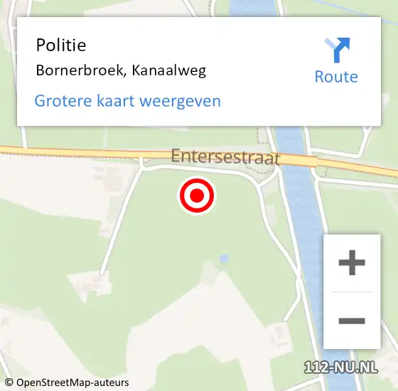 Locatie op kaart van de 112 melding: Politie Bornerbroek, Kanaalweg op 30 september 2022 13:17