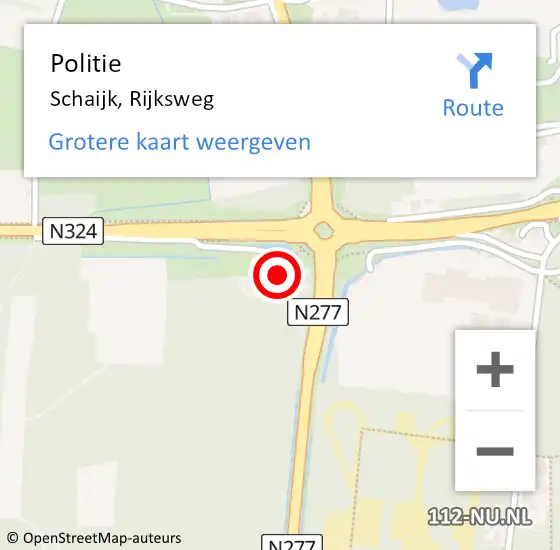 Locatie op kaart van de 112 melding: Politie Schaijk, Rijksweg op 30 september 2022 16:07