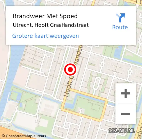 Locatie op kaart van de 112 melding: Brandweer Met Spoed Naar Utrecht, Hooft Graaflandstraat op 30 september 2022 19:32