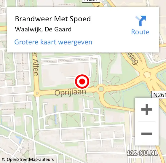 Locatie op kaart van de 112 melding: Brandweer Met Spoed Naar Waalwijk, De Gaard op 30 september 2022 22:17