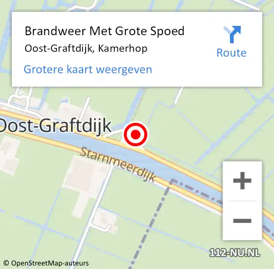 Locatie op kaart van de 112 melding: Brandweer Met Grote Spoed Naar Oost-Graftdijk, Kamerhop op 1 oktober 2022 10:32