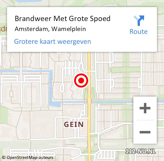 Locatie op kaart van de 112 melding: Brandweer Met Grote Spoed Naar Amsterdam Zuidoost, Wamelplein op 31 juli 2014 05:08