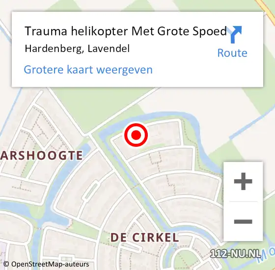 Locatie op kaart van de 112 melding: Trauma helikopter Met Grote Spoed Naar Hardenberg, Lavendel op 1 oktober 2022 12:34