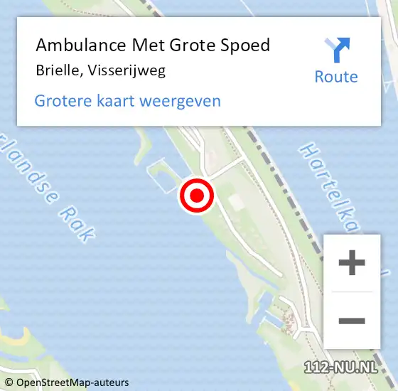 Locatie op kaart van de 112 melding: Ambulance Met Grote Spoed Naar Brielle, Visserijweg op 1 oktober 2022 12:58