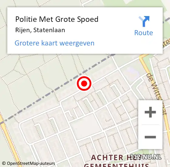 Locatie op kaart van de 112 melding: Politie Met Grote Spoed Naar Rijen, Statenlaan op 1 oktober 2022 13:47