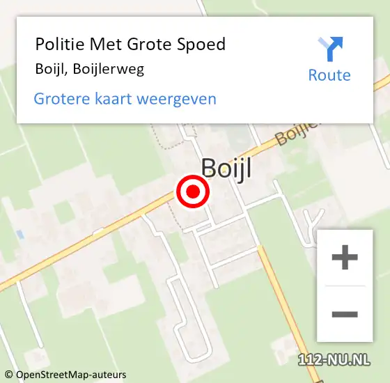 Locatie op kaart van de 112 melding: Politie Met Grote Spoed Naar Boijl, Boijlerweg op 1 oktober 2022 14:50