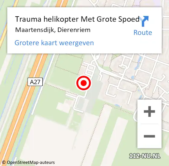 Locatie op kaart van de 112 melding: Trauma helikopter Met Grote Spoed Naar Maartensdijk, Dierenriem op 1 oktober 2022 15:29
