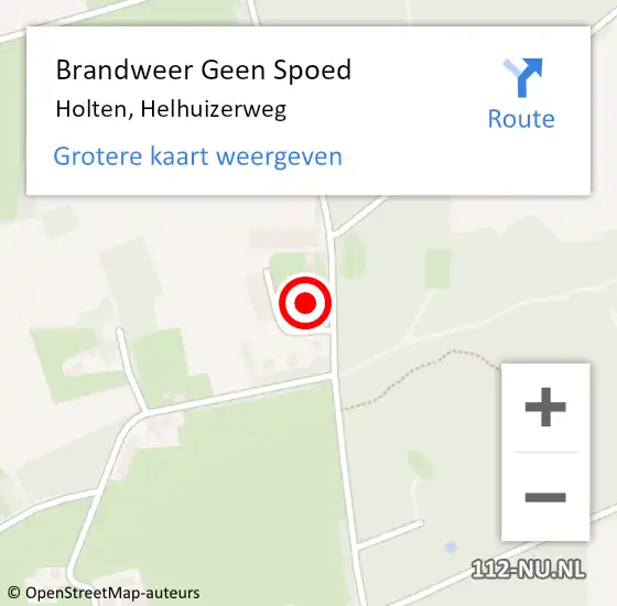 Locatie op kaart van de 112 melding: Brandweer Geen Spoed Naar Holten, Helhuizerweg op 1 oktober 2022 17:41