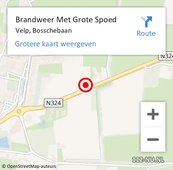 Locatie op kaart van de 112 melding: Brandweer Met Grote Spoed Naar Velp, Bosschebaan op 1 oktober 2022 19:33