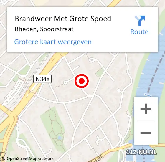 Locatie op kaart van de 112 melding: Brandweer Met Grote Spoed Naar Dieren, Spoorstraat op 2 oktober 2022 01:32