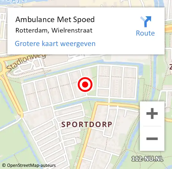 Locatie op kaart van de 112 melding: Ambulance Met Spoed Naar Rotterdam, Wielrenstraat op 3 oktober 2022 02:58