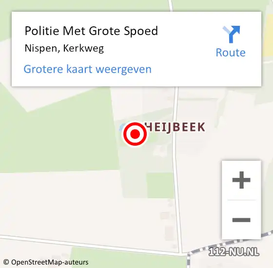 Locatie op kaart van de 112 melding: Politie Met Grote Spoed Naar Nispen, Kerkweg op 3 oktober 2022 14:56