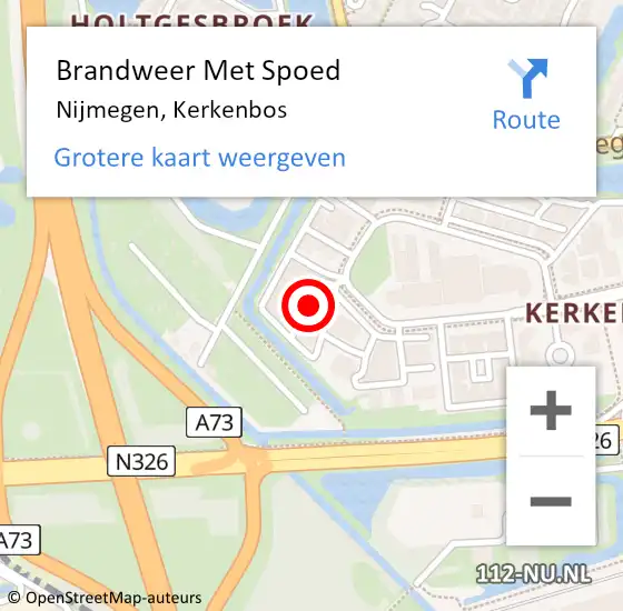 Locatie op kaart van de 112 melding: Brandweer Met Spoed Naar Nijmegen, Kerkenbos op 3 oktober 2022 15:06