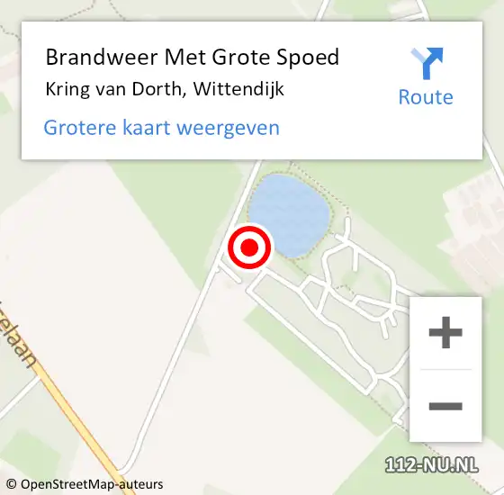 Locatie op kaart van de 112 melding: Brandweer Met Grote Spoed Naar Kring van Dorth, Wittendijk op 3 oktober 2022 19:51