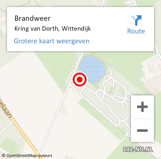 Locatie op kaart van de 112 melding: Brandweer Kring van Dorth, Wittendijk op 3 oktober 2022 20:01
