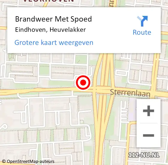Locatie op kaart van de 112 melding: Brandweer Met Spoed Naar Eindhoven, Heuvelakker op 3 oktober 2022 20:34