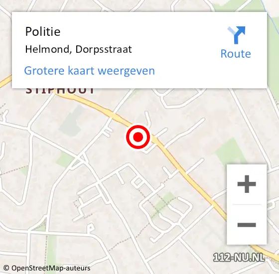 Locatie op kaart van de 112 melding: Politie Helmond, Dorpsstraat op 4 oktober 2022 07:49