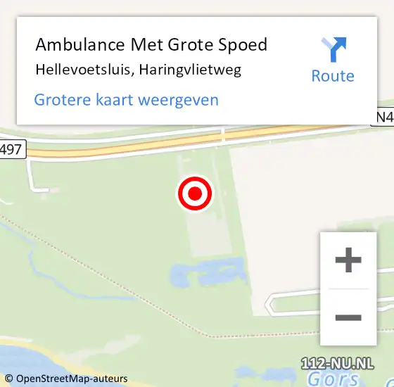 Locatie op kaart van de 112 melding: Ambulance Met Grote Spoed Naar Hellevoetsluis, Haringvlietweg op 4 oktober 2022 15:23