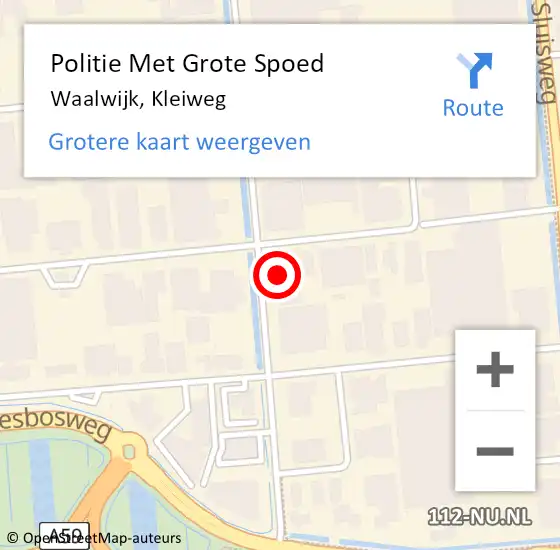 Locatie op kaart van de 112 melding: Politie Met Grote Spoed Naar Waalwijk, Kleiweg op 4 oktober 2022 16:15
