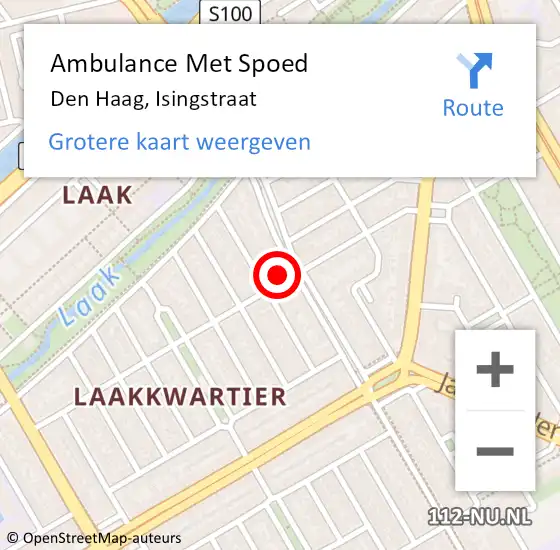 Locatie op kaart van de 112 melding: Ambulance Met Spoed Naar Den Haag, Isingstraat op 4 oktober 2022 16:17