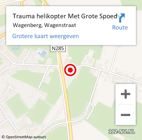 Locatie op kaart van de 112 melding: Trauma helikopter Met Grote Spoed Naar Wagenberg, Wagenstraat op 4 oktober 2022 16:37