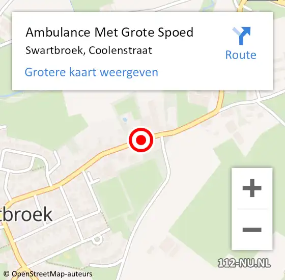 Locatie op kaart van de 112 melding: Ambulance Met Grote Spoed Naar Swartbroek, Coolenstraat op 31 juli 2014 12:40