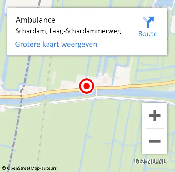 Locatie op kaart van de 112 melding: Ambulance Schardam, Laag-Schardammerweg op 4 oktober 2022 19:41