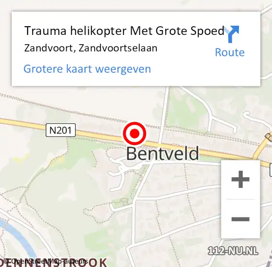 Locatie op kaart van de 112 melding: Trauma helikopter Met Grote Spoed Naar Zandvoort, Zandvoortselaan op 4 oktober 2022 22:32