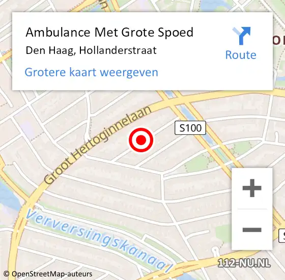 Locatie op kaart van de 112 melding: Ambulance Met Grote Spoed Naar Den Haag, Hollanderstraat op 5 oktober 2022 02:42