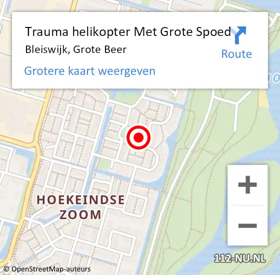 Locatie op kaart van de 112 melding: Trauma helikopter Met Grote Spoed Naar Bleiswijk, Grote Beer op 5 oktober 2022 10:08