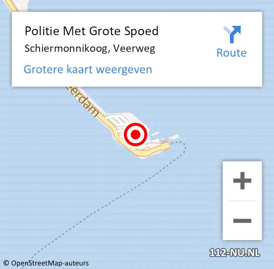 Locatie op kaart van de 112 melding: Politie Met Grote Spoed Naar Schiermonnikoog, Veerweg op 5 oktober 2022 13:08