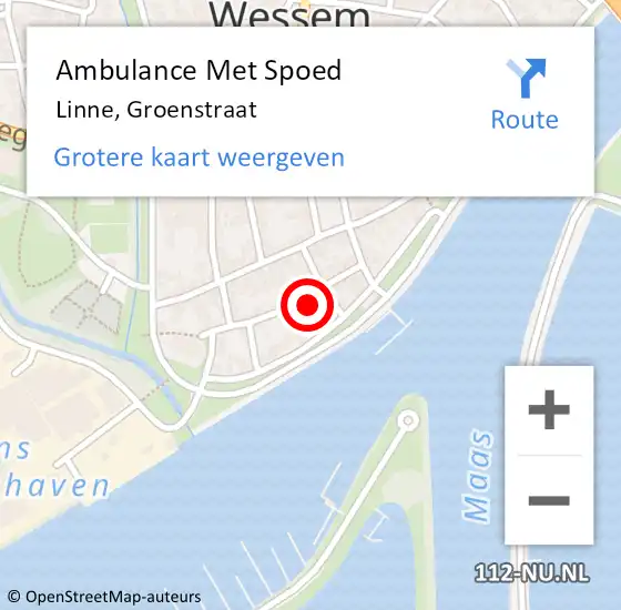Locatie op kaart van de 112 melding: Ambulance Met Spoed Naar Linne, Groenstraat op 5 oktober 2022 15:04