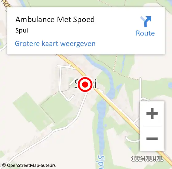 Locatie op kaart van de 112 melding: Ambulance Met Spoed Naar Spui op 5 oktober 2022 15:31