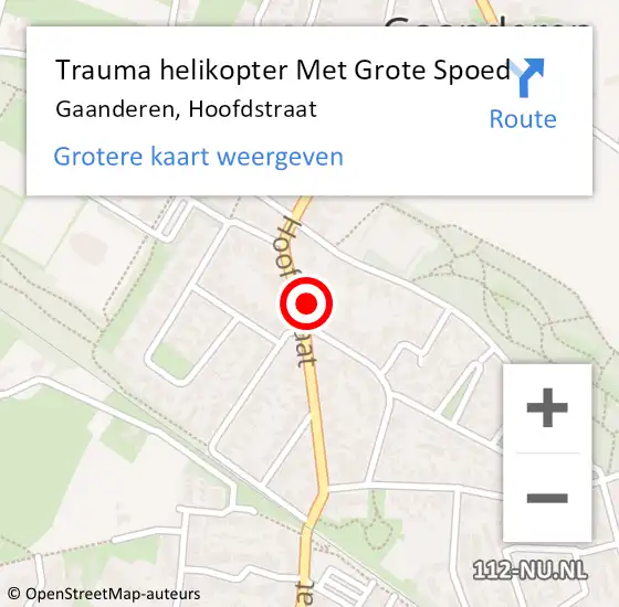 Locatie op kaart van de 112 melding: Trauma helikopter Met Grote Spoed Naar Gaanderen, Hoofdstraat op 6 oktober 2022 11:22