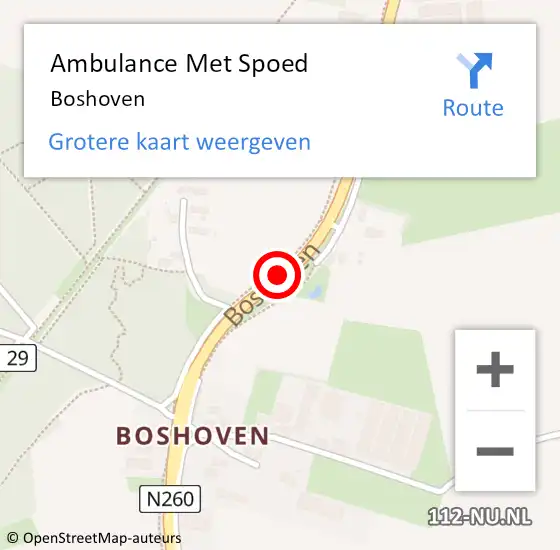 Locatie op kaart van de 112 melding: Ambulance Met Spoed Naar Boshoven op 10 oktober 2013 08:52