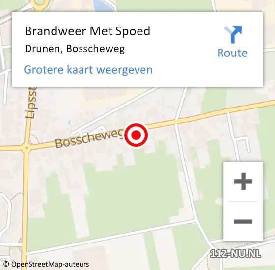 Locatie op kaart van de 112 melding: Brandweer Met Spoed Naar Drunen, Bosscheweg op 6 oktober 2022 15:59