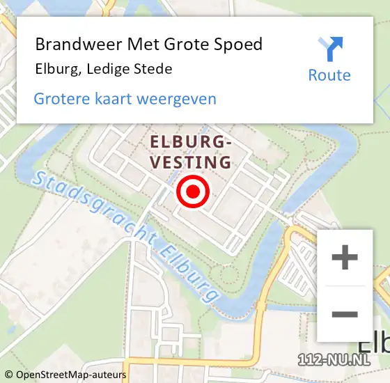 Locatie op kaart van de 112 melding: Brandweer Met Grote Spoed Naar Elburg, Ledige Stede op 7 oktober 2022 04:35