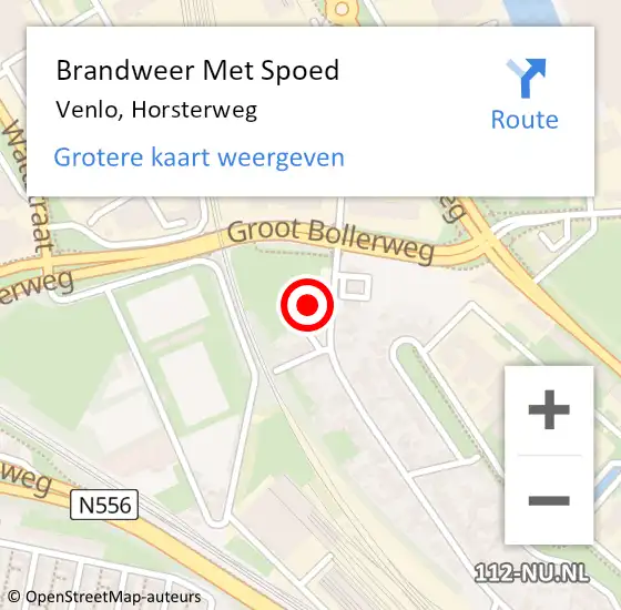 Locatie op kaart van de 112 melding: Brandweer Met Spoed Naar Venlo, Horsterweg op 7 oktober 2022 07:25