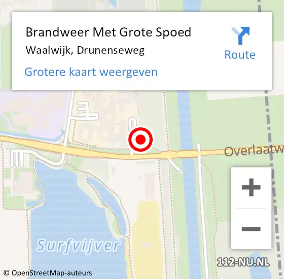 Locatie op kaart van de 112 melding: Brandweer Met Grote Spoed Naar Waalwijk, Drunenseweg op 7 oktober 2022 08:35