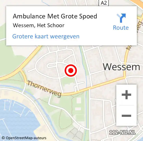 Locatie op kaart van de 112 melding: Ambulance Met Grote Spoed Naar Wessem, Het Schoor op 7 oktober 2022 11:50