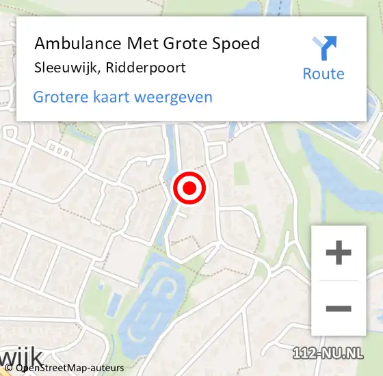 Locatie op kaart van de 112 melding: Ambulance Met Grote Spoed Naar Sleeuwijk, Ridderpoort op 7 oktober 2022 19:23