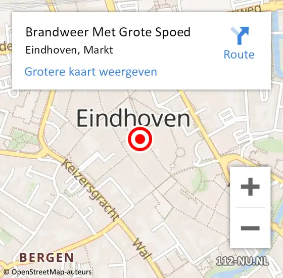 Locatie op kaart van de 112 melding: Brandweer Met Grote Spoed Naar Eindhoven, Markt op 8 oktober 2022 06:03