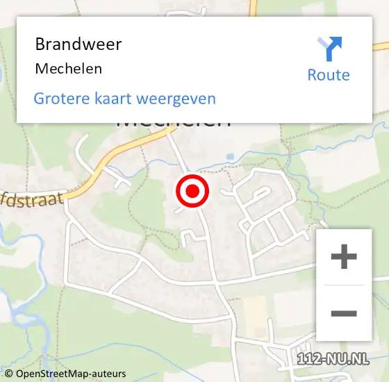 Locatie op kaart van de 112 melding: Brandweer Mechelen op 8 oktober 2022 12:54