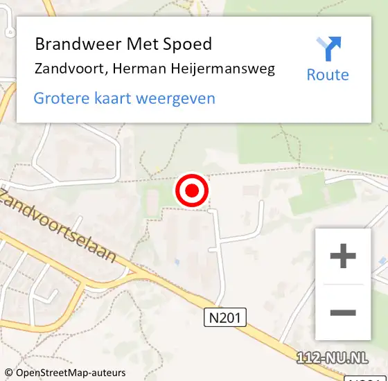 Locatie op kaart van de 112 melding: Brandweer Met Spoed Naar Zandvoort, Herman Heijermansweg op 8 oktober 2022 17:37